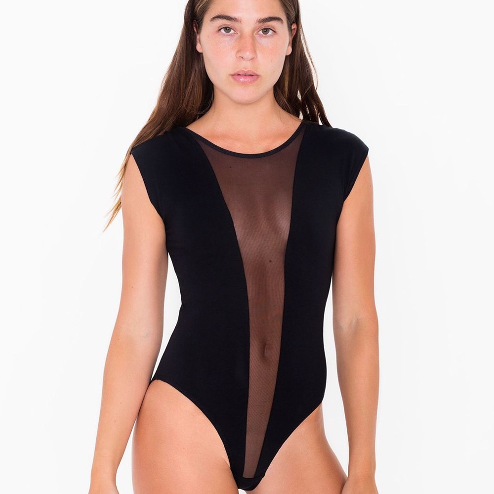 American Apparel Mesh Cutout Bodysuit L